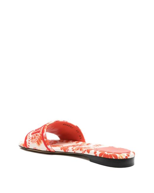 Fendi Pink Logo-Embroidered Slides