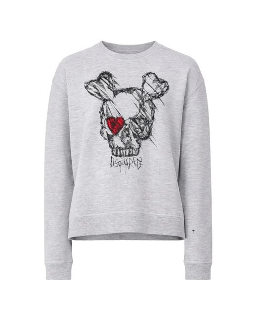 DSquared² メンズ グレー グラフィック スウェットシャツ