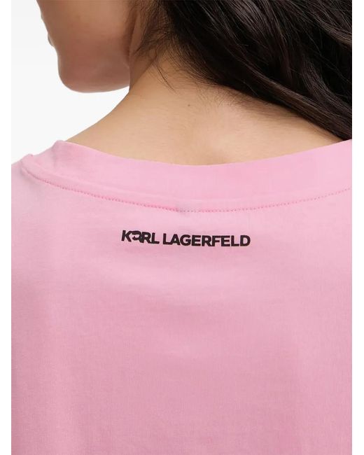 Karl Lagerfeld Pink Chemise De Nuit À Motif Choupette Et Ornements En Cristal