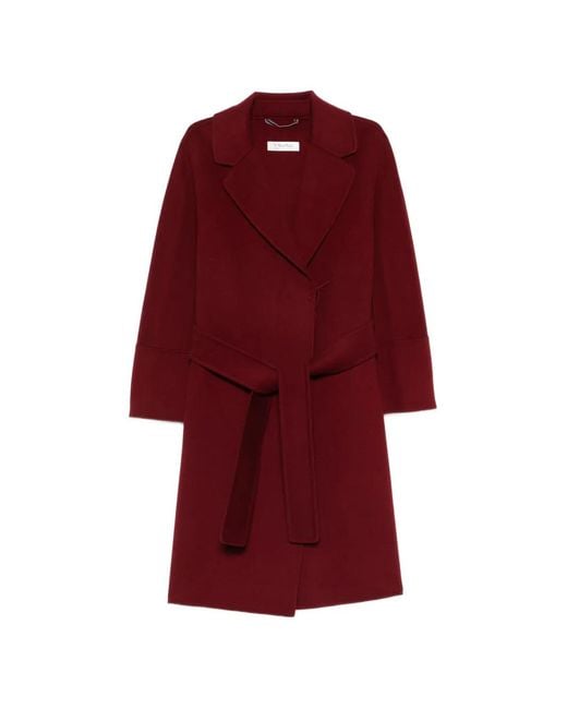 Max Mara Red Belted Coats
