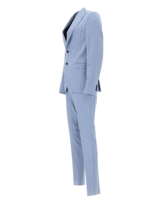 メンズ Emanuel Ungaro ストレッチウール スーツ Blue