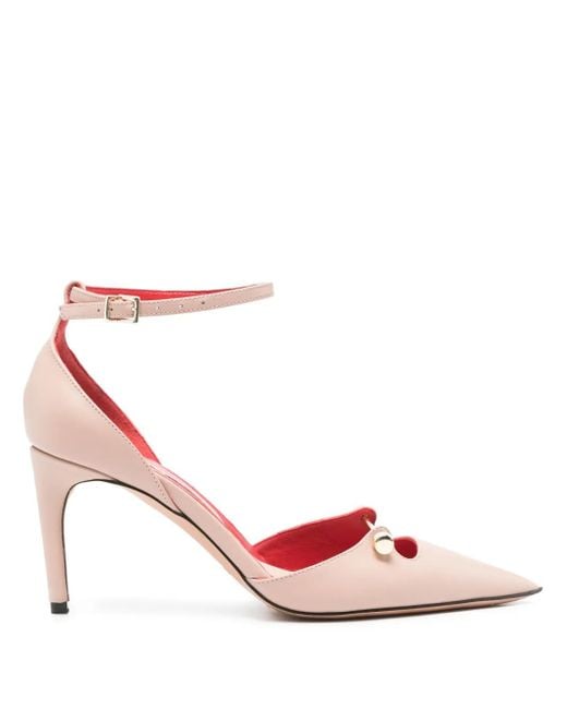 HARDOT Pink 70Mm Leather Pumps