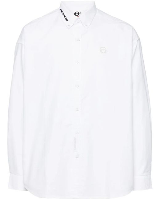 Aape By A Bathing Ape White Logo-Patched Shirt for men