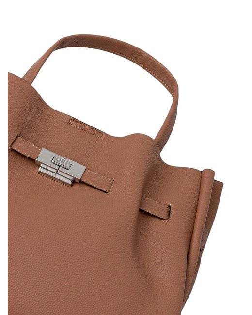 DKNY Brown Grained-Leather Tote Bag