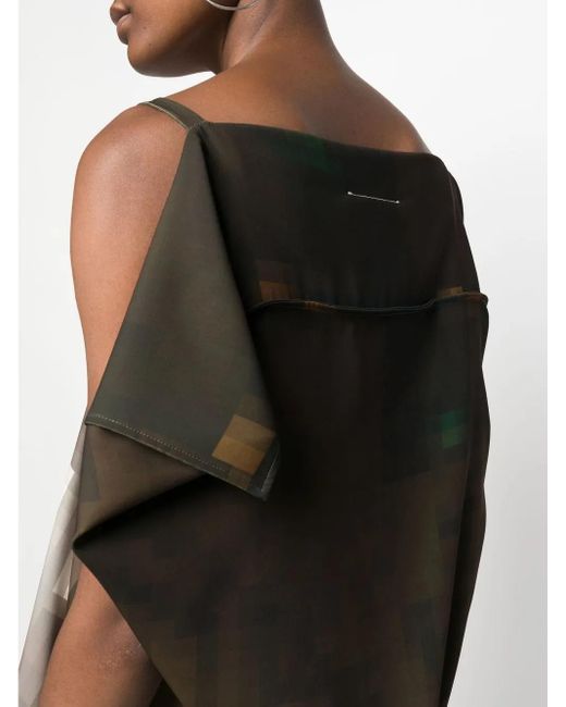 MM6 by Maison Margiela Brown Draped Sleeveless Dress