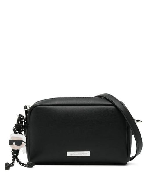 Karl Lagerfeld Black Ikon Smooth Slim Camera Bag