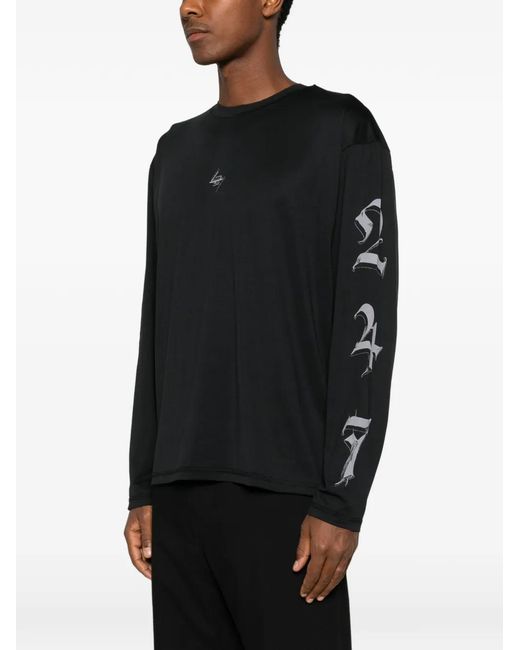 REPRESENT 247 Black Graphic-Print Long-Sleeved T-Shirt for men