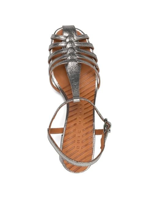Chie Mihara Natural Mustel Metallic-Effect Sandals