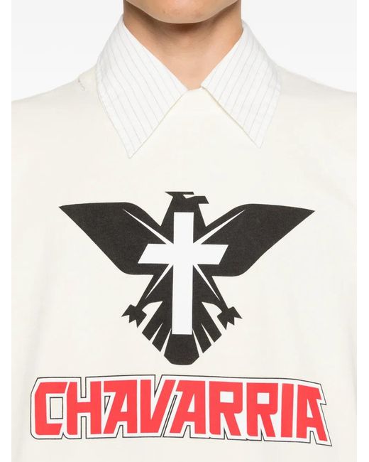 Willy Chavarria White Graphic-Print T-Shirt for men