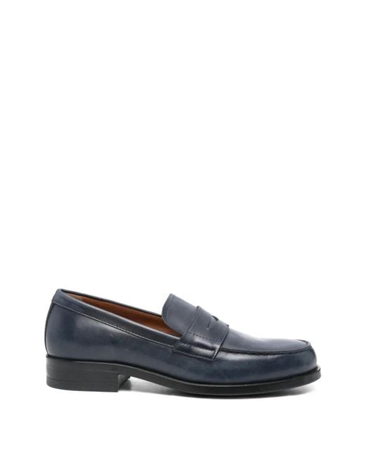 Nero Giardini Blue Penny Leather Loafers for men