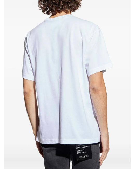 Versace Jeans Couture Gray Logo-Print T-Shirt for men