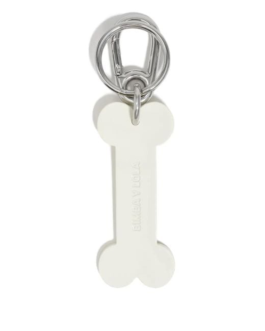 Bimba Y Lola White Bone-Shaped Metal Keyring