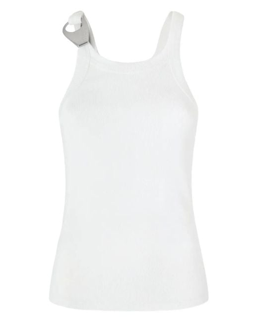 Pinko Geribbelde Tanktop in het White