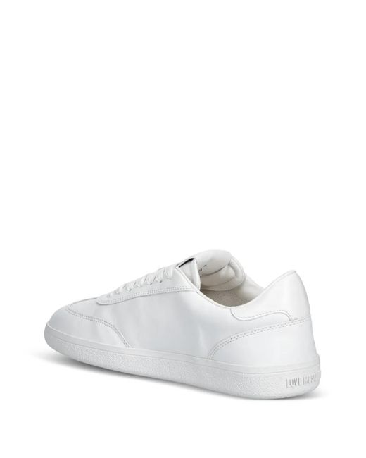 Love Moschino White Heart-Patch Sneakers