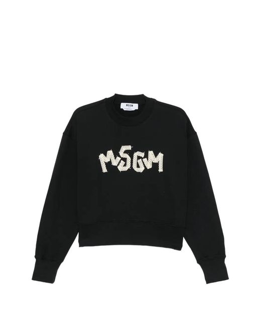 MSGM Sweater Met Logo Van Kant in het Black