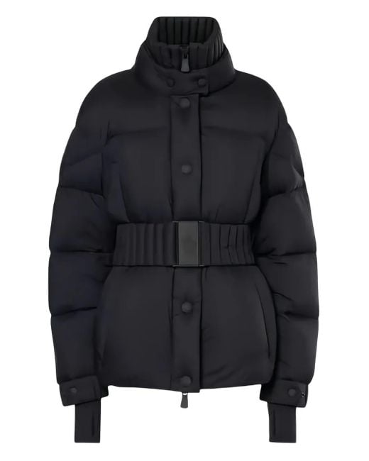 Moncler Black Mantel Mit Gürtel
