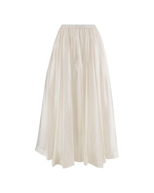THE GARMENT White Gathered-Waist Maxi Skirt