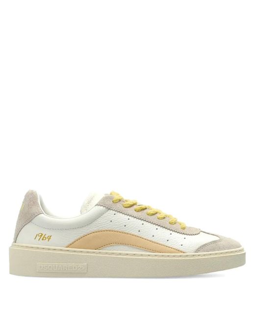 DSquared² White Suede Panel Lace-Up Sneakers