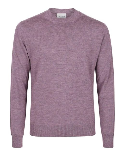 Ballantyne Trui Van Merinowol Met Ronde Hals in het Purple voor heren