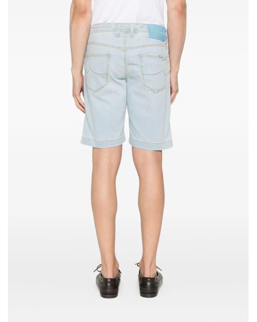 Jacob Cohen Blue Nicolas Embroidered Denim Shorts for men