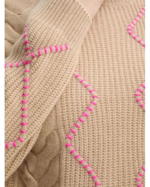 From Future Blue Cable-Knit Bmbroidered Sweater