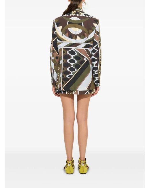 Emilio Pucci White Vivara-Print Oversized Jacket