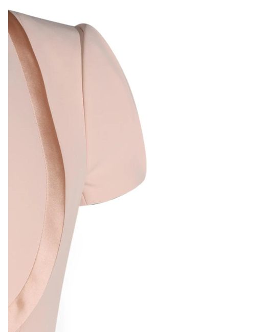 Elisabetta Franchi Pink Pleated Mini Satin-Trim Dress