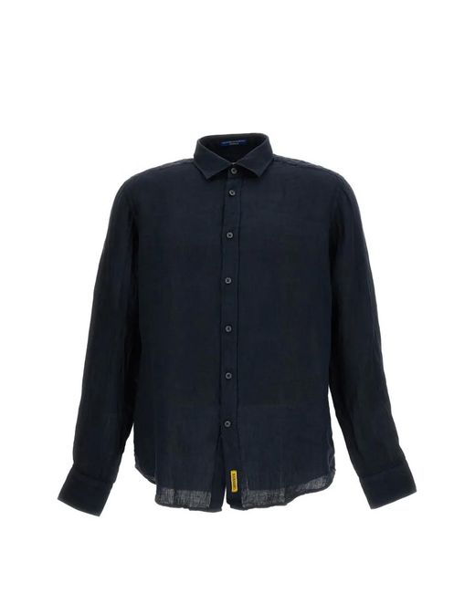B.D. Baggies Blue Linen Long-Sleeve Shirt for men