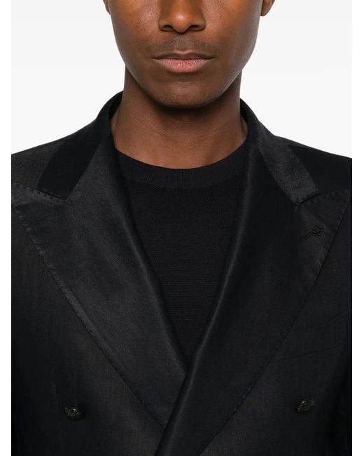 Tagliatore Black Double-Breasted Suit for men