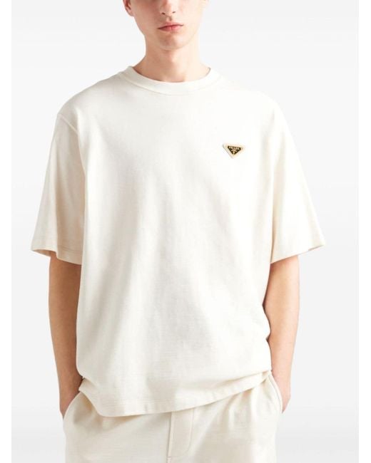 T-shirt con logo di Prada in White da Uomo
