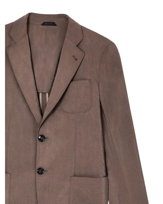 Giorgio Armani Brown Single-Breasted Patch-Pocket Blazer for men