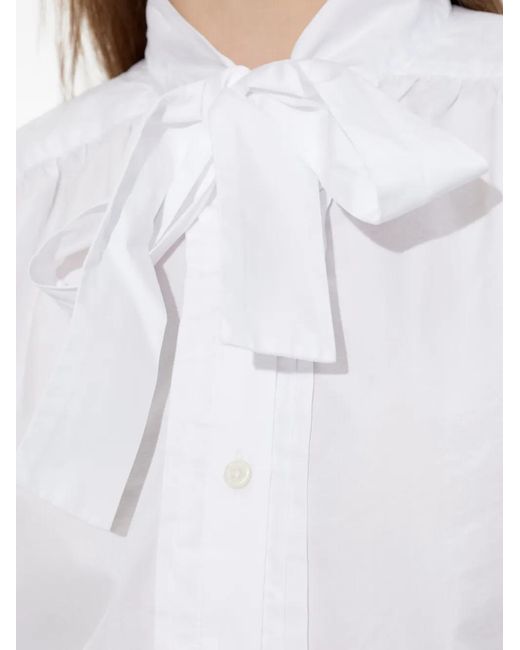 R13 White Tie-Detail Long-Sleeve Shirt
