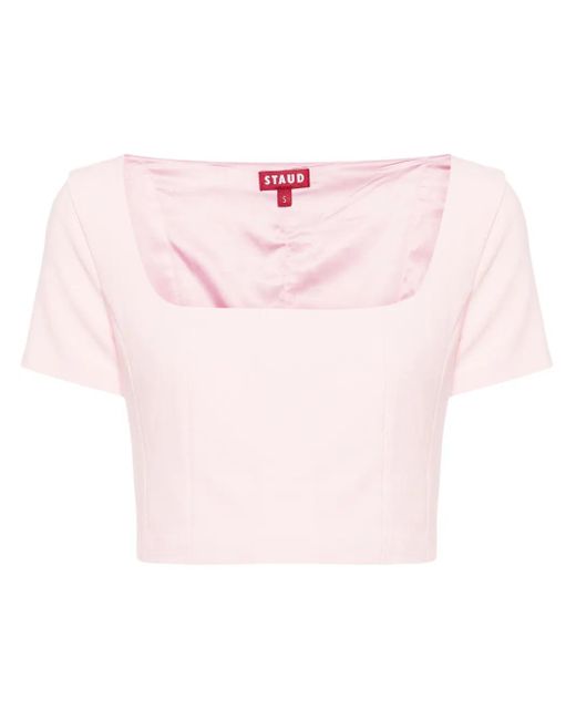 Staud Cropped Blouse in het Pink