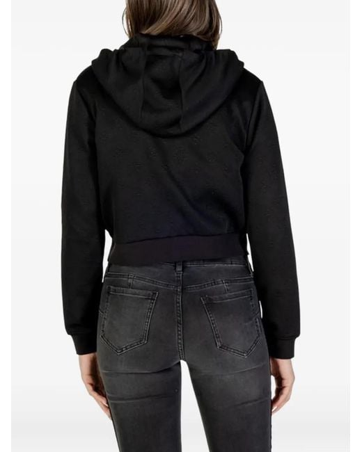 Guess Black Logo Detail Full Zip Hoodie