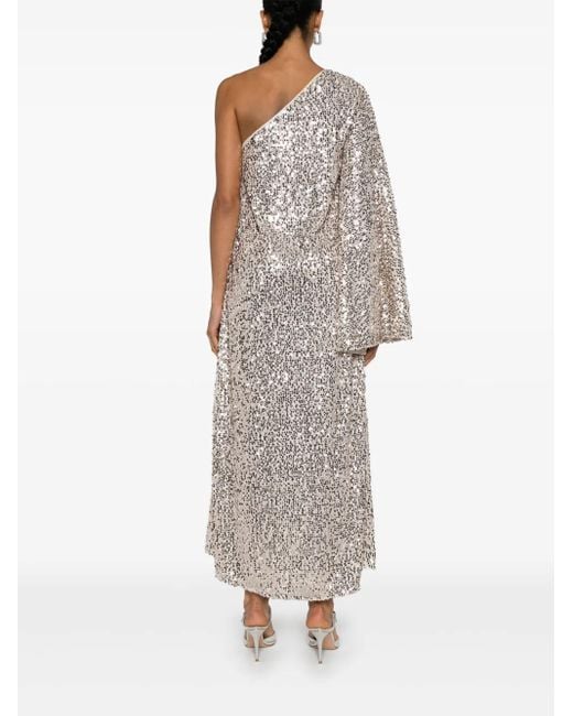ROTATE BIRGER CHRISTENSEN White Sequin Embellished One-Shoulder Dress