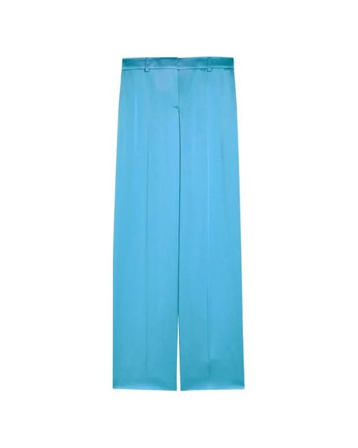 Stella McCartney Blue Pleat-Detail Tailored Trousers