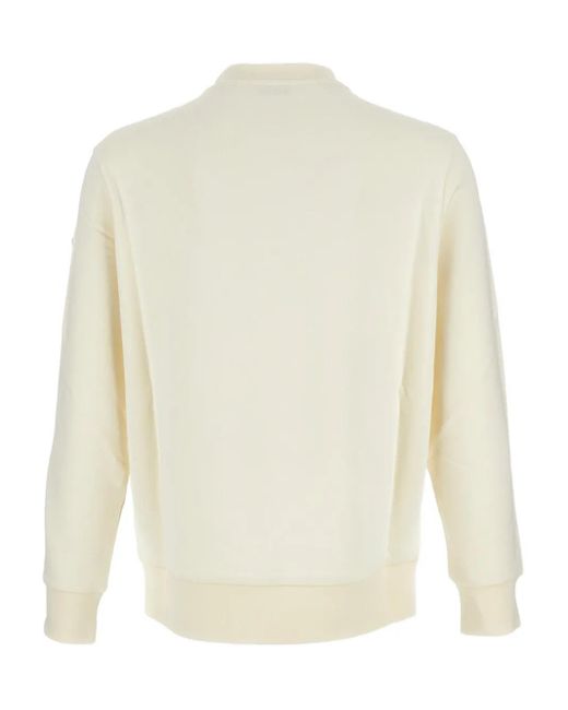 Moncler White Flower-Embellished Crew-Neck Sweatshirt for men