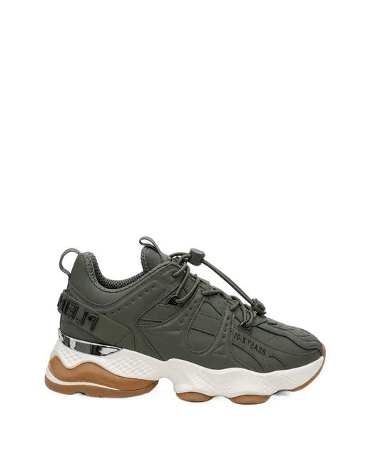 Philipp Plein Green Runner Beast X-01 Panelled Sneakers