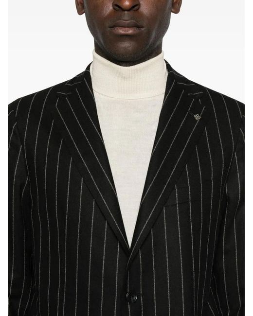 Tagliatore Black Pinstripe Suit for men