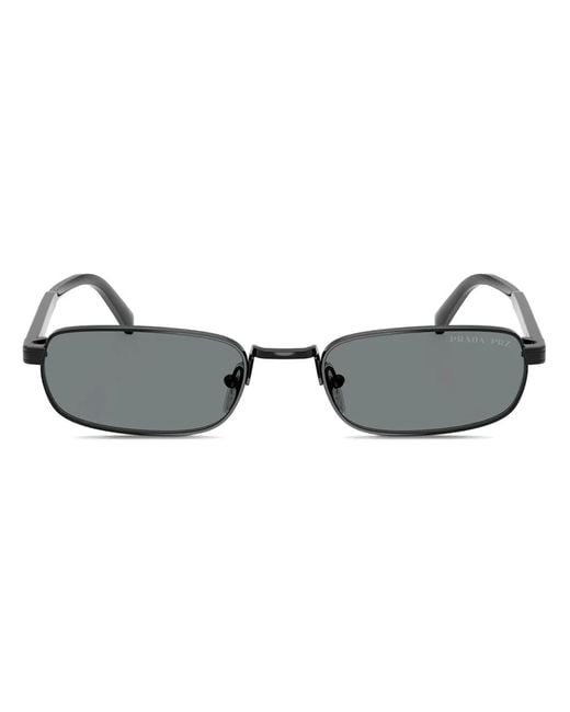 Prada Black Lunettes De Soleil À Monture Rectangulaire for men