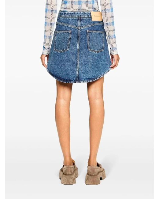 J.W. Anderson Blue Curved Mini Skirt