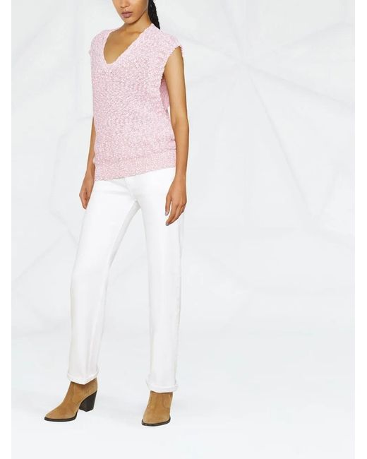 Ferragamo Pink Knitted Bouclé Top
