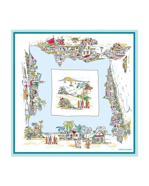 Longchamp Green Vivement L'Eté Silk Scarf