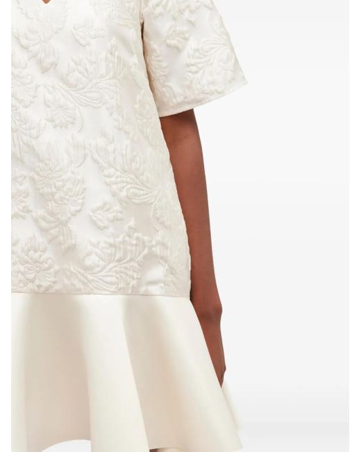 Ganni White V-Neck Mini Dress