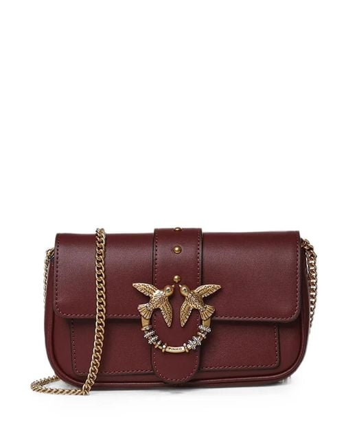 Pinko Purple Love Birds Shoulder Bag