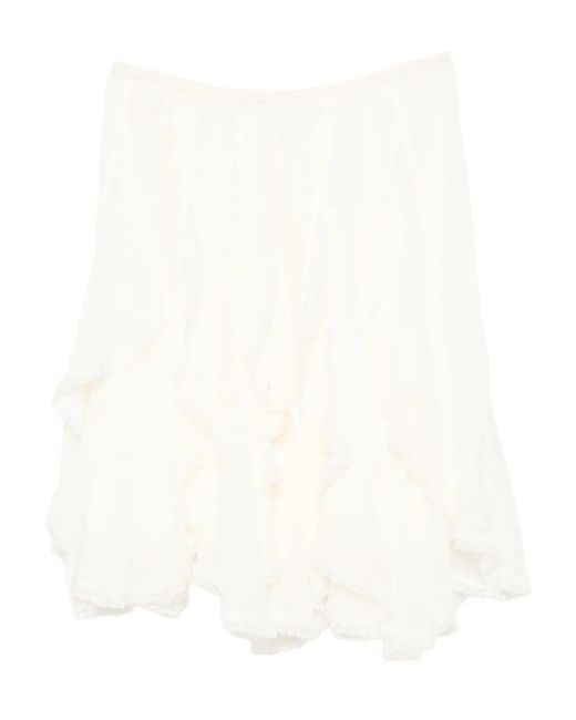 B+ AB White Ruffled Skirt