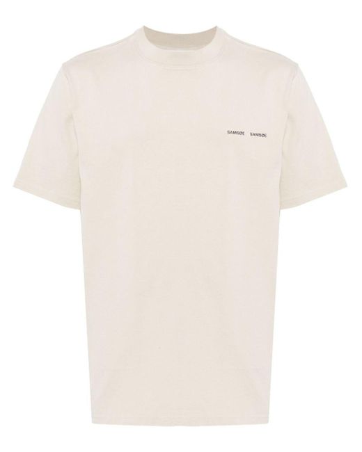 Samsøe & Samsøe White Norsbro Organic-cotton T-shirt for men