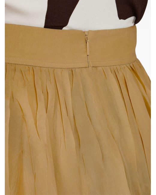 Ferragamo Natural Layered High-waisted Midi Skirt