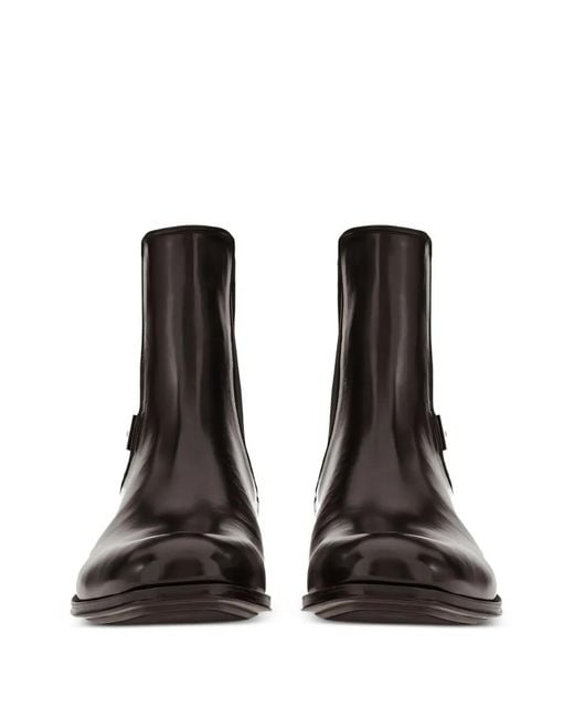 Ferragamo Black Buckle Ankle Boots for men