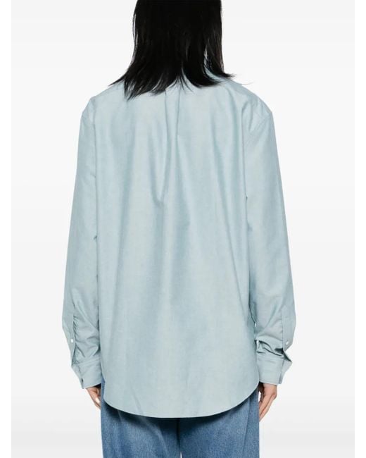 Maison Kitsuné Blue Contour Fox Head Skate Shirt for men